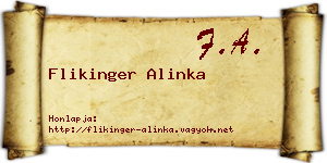 Flikinger Alinka névjegykártya